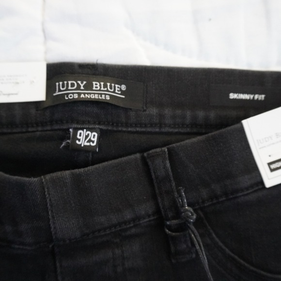 Judy Blue NWT Black Skinny Fit Jean 9/29 High Waist Fringe Western Cowboy Novlty - Picture 4 of 8